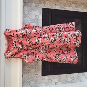 Womes size 16 pink floral mini dress.